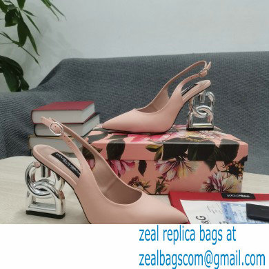 Dolce  &  Gabbana Heel 10.5cm Slingbacks Nude with DG Heel 2022